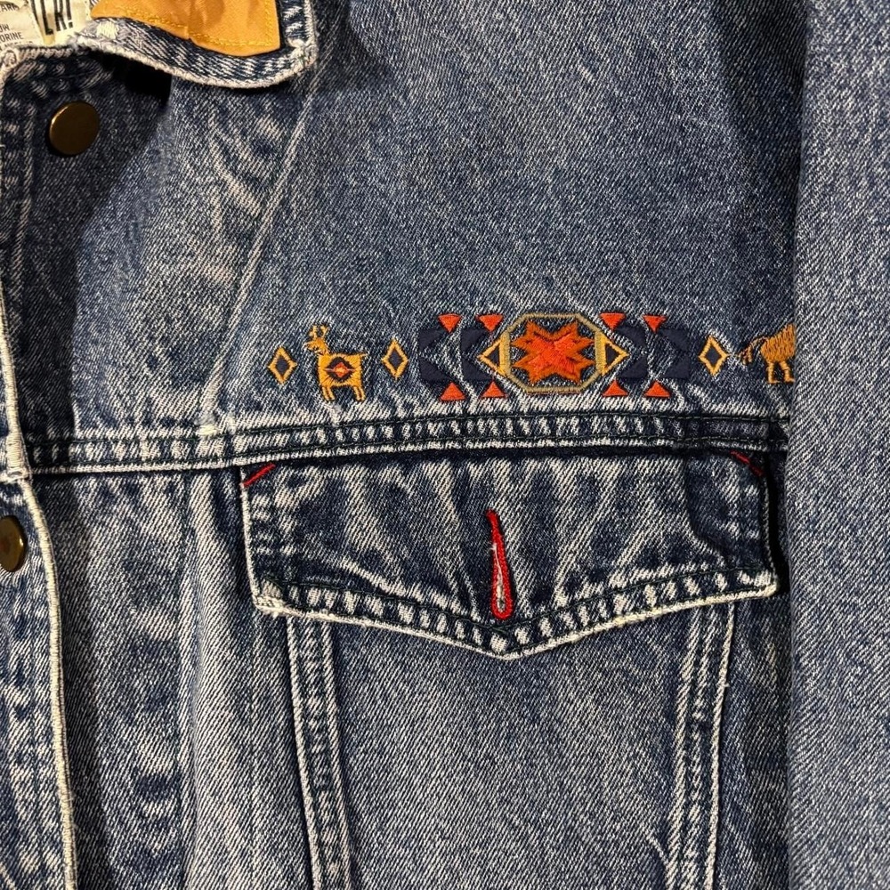 Unique 90s Embroidered Denim Jacket by Together - Picture 6 of 6